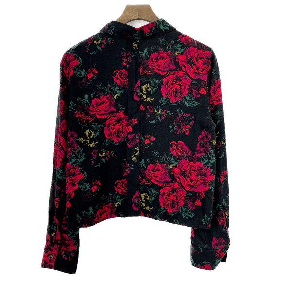 TALULA Floral Long Sleeve Black Shirt Size XS - Picture 3 of 3